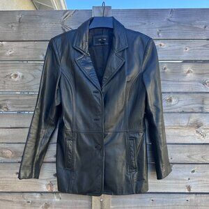 Vintage Colebrook Black Leather It Girl 90s Jacket - M